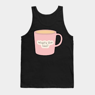 What's the tea? Pastel Pink Cup/Mug Design Tank Top